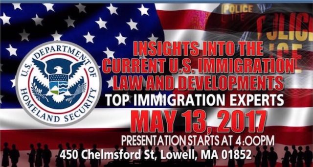 Immigration Information Session & Mother's Day Charity Dinner: Sat, May 13th in Lowell, MA