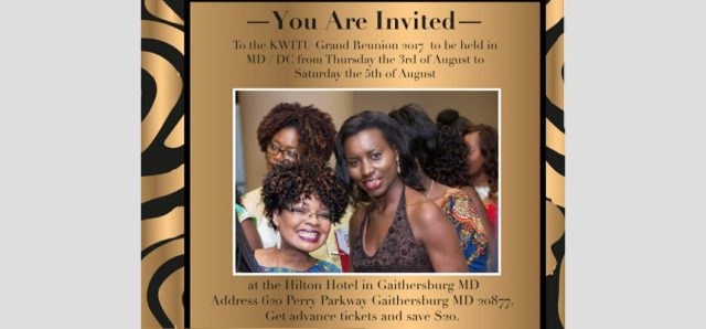 KWITU Grand Reunion 2017: August 3rd to 5th in Gaithersburg, Maryland