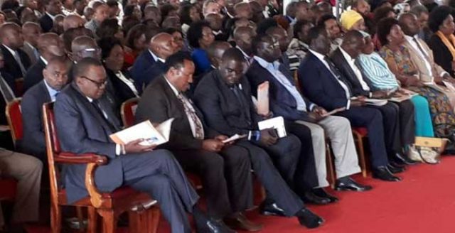 President Uhuru, Raila 'Lightly' Exchange Words at the Funeral of Shebesh's Father