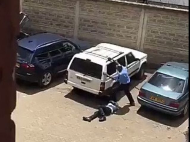 Outrage as Disturbing Video of Kenya Police Officer Brutalizing Unarmed Man Goes Viral Online [VIDEO]