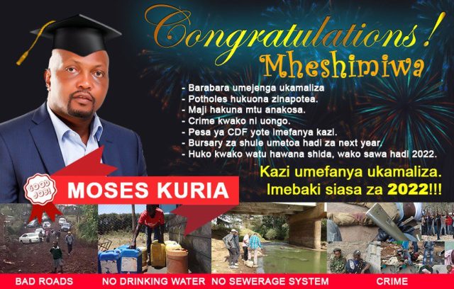 #CongratulationsMheshimiwa: Kenyans On Twitter Troll MPs Operating Under 'Tangatanga Movement'