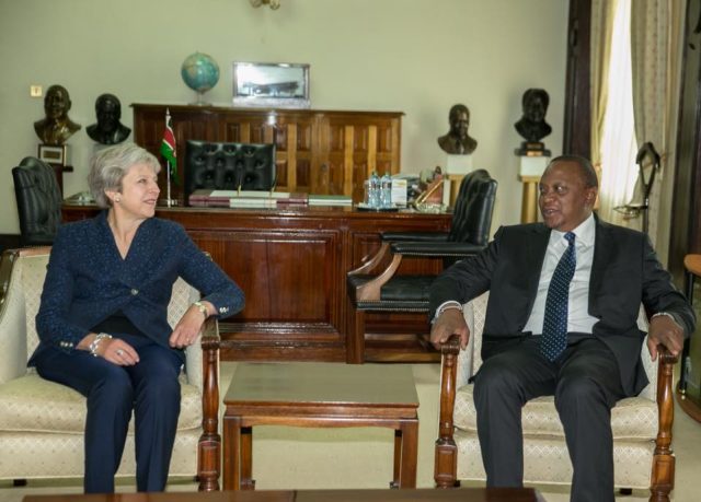 President Uhuru Holds Talks with British Prime Minister Theresa May at State House, Nairobi