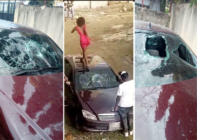 Video of Kenyan Girl Smashing Boyfriend's Mercedes Benz for Allegedly Cheating on Her Goes Viral Online