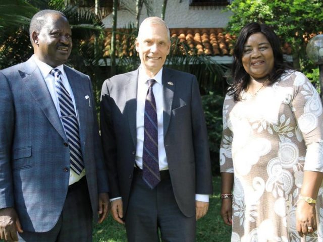 Raila Bids Farewell to Departing US Ambassador to Kenya Robert Godec