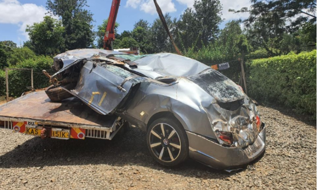 Two Young Kenyan Men Crash Sh27 Million Bentley While Racing [VIDEO]