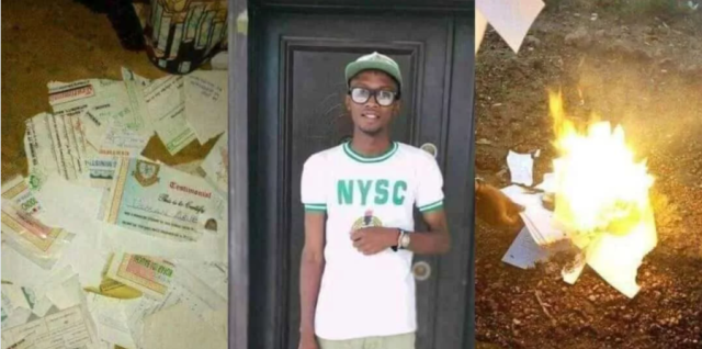 Frustrated Nigerian Man Burns All His Academic Certificates Due to Unemployment