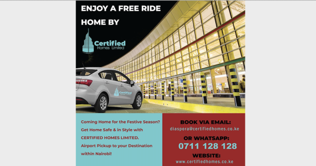 Certified Homes Ltd Offers Kenyans Traveling Home from the Diaspora FREE Rides from the Airport