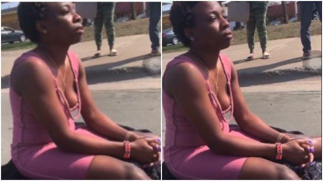 Drama as Protesting Kenyan-Born Woman Blocks a Road in Brooklyn Center, Minnesota