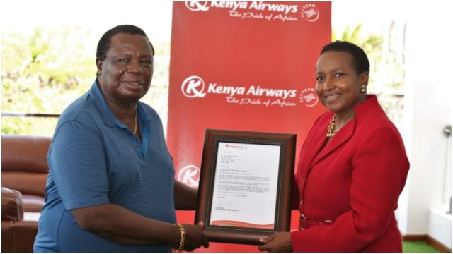 Kenya Airways Gifts Francis Atwoli a Free Business Class Return Ticket to a Destination of His Choice