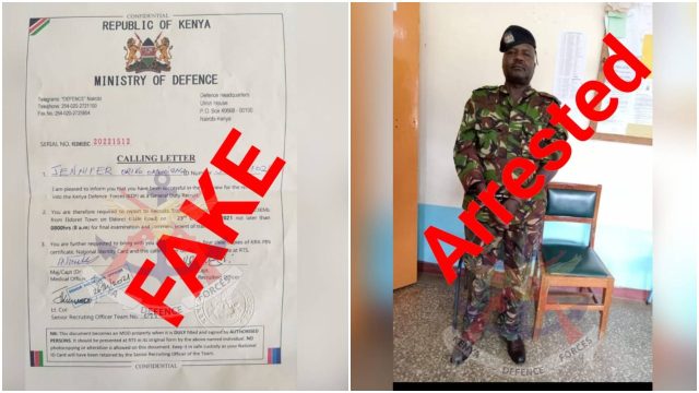 KDF Imposter Arrested Trying to Con a Woman of Sh400,000 