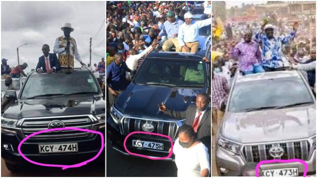 Raila, OKA Principals' Look-Alike Car Number Plates Cause a Stir Online 