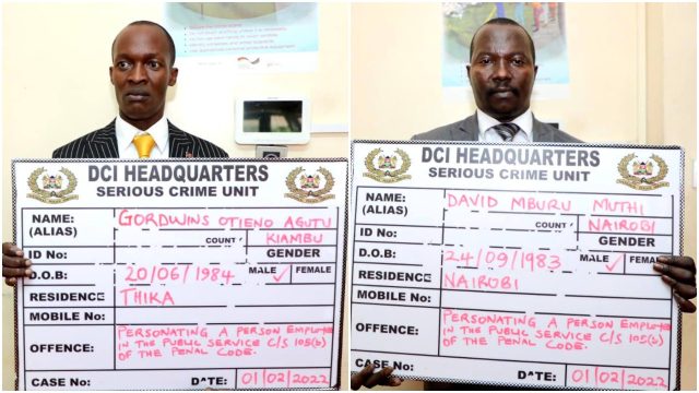 Two Suspects Impersonating EACC Officials Arrested in Nairobi 