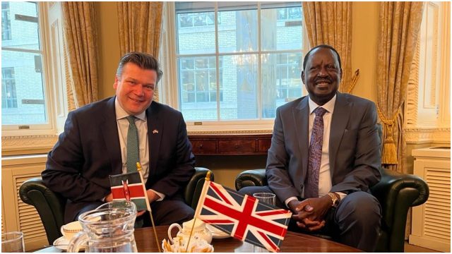 Raila Holds Talks with UK’s Armed Forces Minister James Heappey in London 