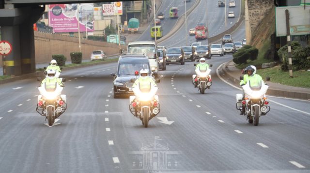 Kibaki’s Body Escorted to Nyeri by Road Ahead of Burial 