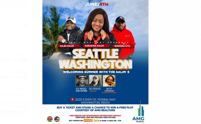 Mugithi Stars Kajei Salim, Sarafina Salim and Waweru Uyu Perform Live in Seattle, WA: Sat, June 4th, 2022