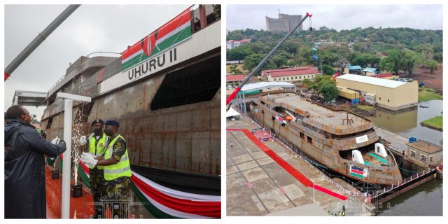 MV Uhuru II: President Uhuru Witnesses the Floatation of First Kenyan-Made Ship 