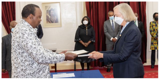 Incoming US Ambassador to Kenya Margaret Whitman Presents Her Credentials to President Uhuru