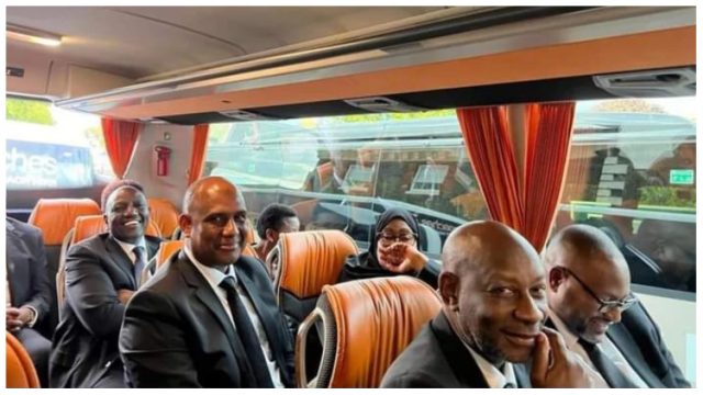 President Ruto Boards a Bus to Queen Elizabeth’s State Funeral in London