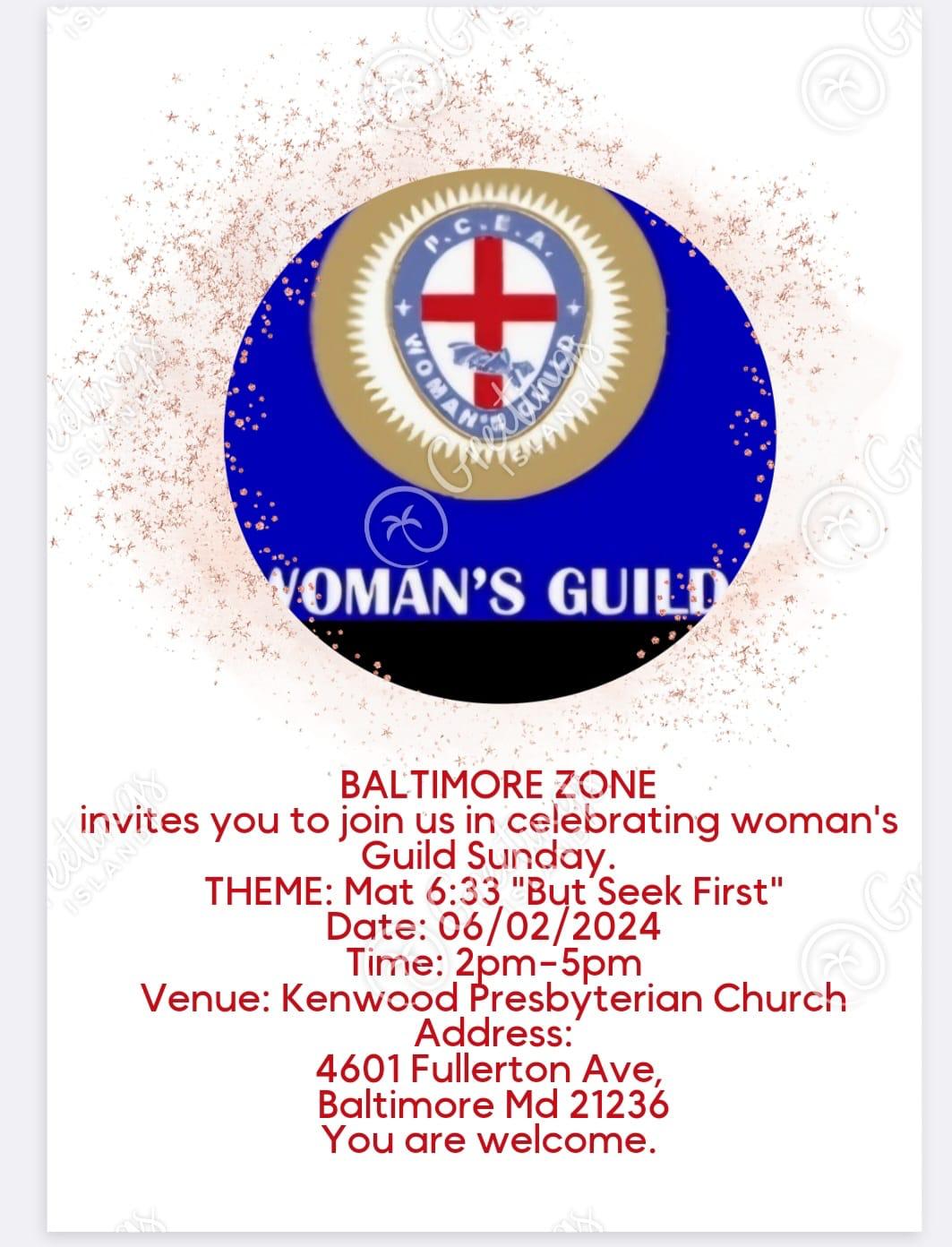 P.C.E.A. Woman’s Guild, Baltimore Zone