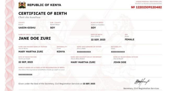 Kenya Government Rolls Out Uniform Identification Scheme for Vital Records